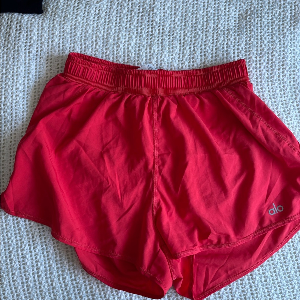 Red Alo yoga shorts